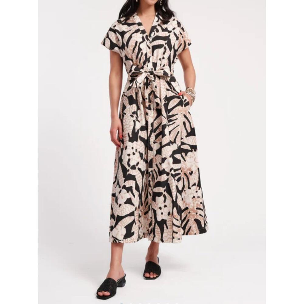 Frances Valentine Eve Dress in the Sketchy Jungle‎ Print Sz L